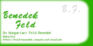 benedek feld business card